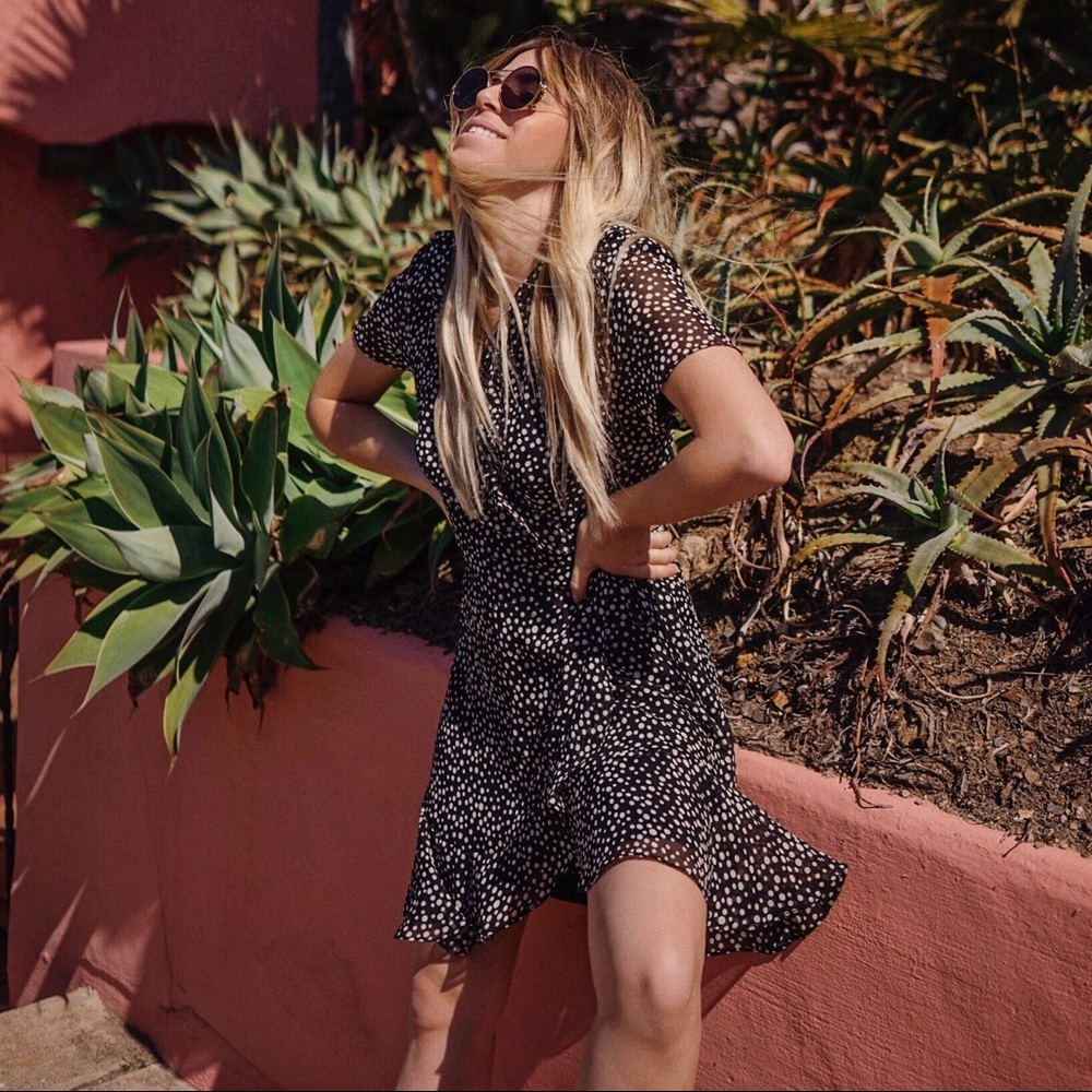 NWT - Lush polka dot wrap dress